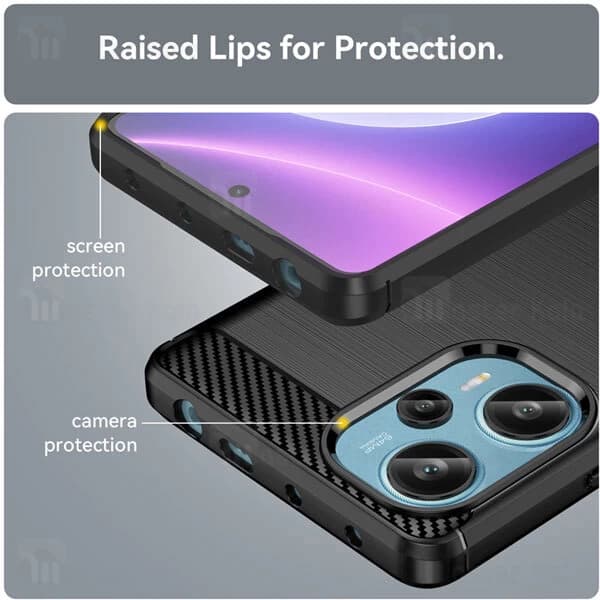 قاب فیبر کربنی شیائومی Xiaomi Poco F5 / Redmi Note 12 Turbo Rugged Armor Fiber Carbon — تصویر ۴