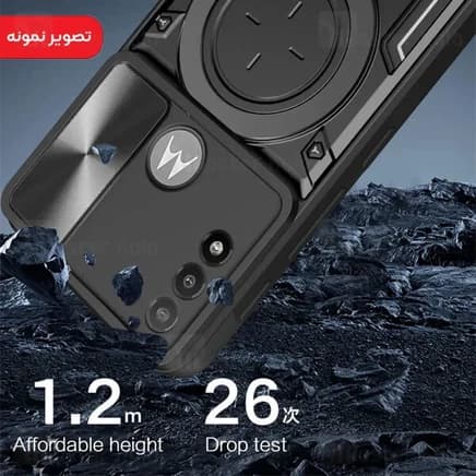 قاب ضد ضربه مگنتی Motorola Moto E20 / Moto E30 Magnetic Support Case دارای محافظ دوربین — تصویر ۴