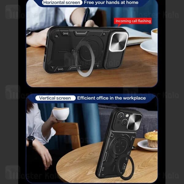 قاب ضد ضربه مگنتی Apple iPhone 15 Magnetic Support Case دارای محافظ دوربین — تصویر ۶