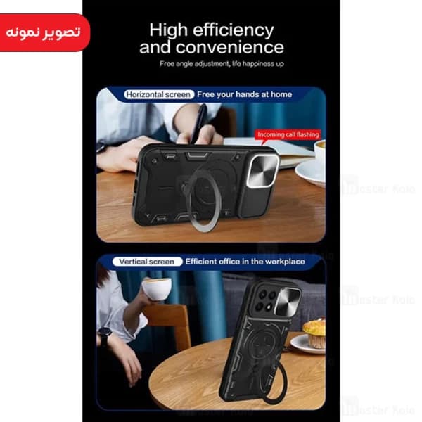 قاب ضد ضربه مگنتی Xiaomi Redmi 10C Magnetic Support Case دارای محافظ دوربین — تصویر ۷