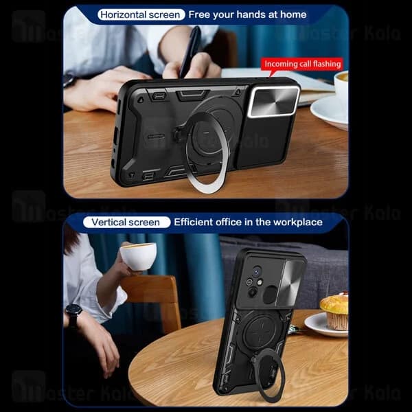 قاب ضد ضربه مگنتی Xiaomi Redmi 12C Magnetic Support Case دارای محافظ دوربین — تصویر ۵