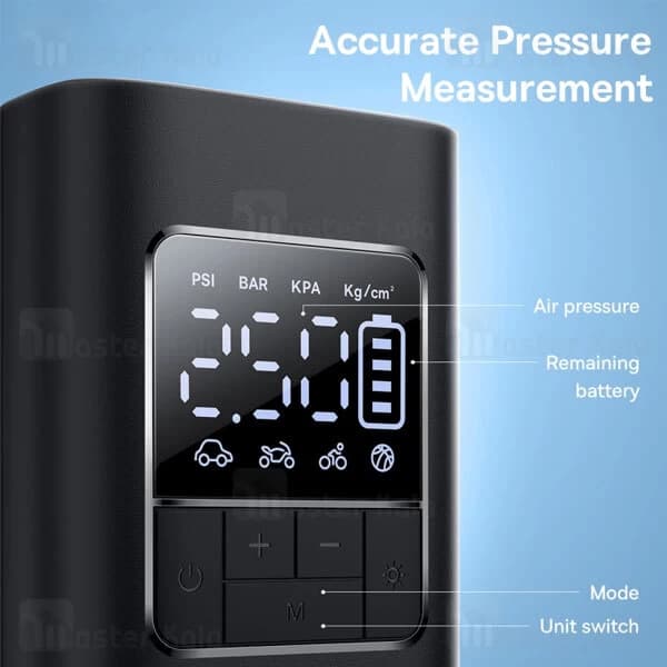 کمپرسور باد چند منظوره بیسوس Baseus C11159300111 Supermini Pro BS-CG016 همراه با چراغ قوه — تصویر ۵
