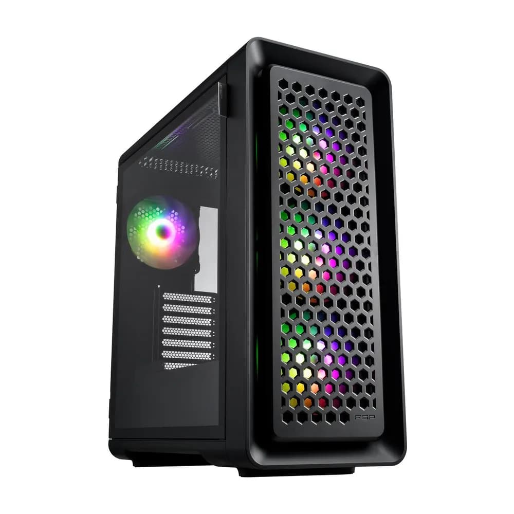 کیس کامپیوتر اف اس پی FSP CUT593P Premium | میدتاور ATX، ۴ فن ۱۴۰ ARGB