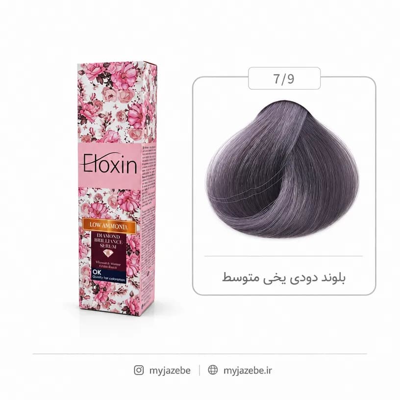 رنگ مو الوکسین 7.9 بلوند دودی یخی متوسط 120میل