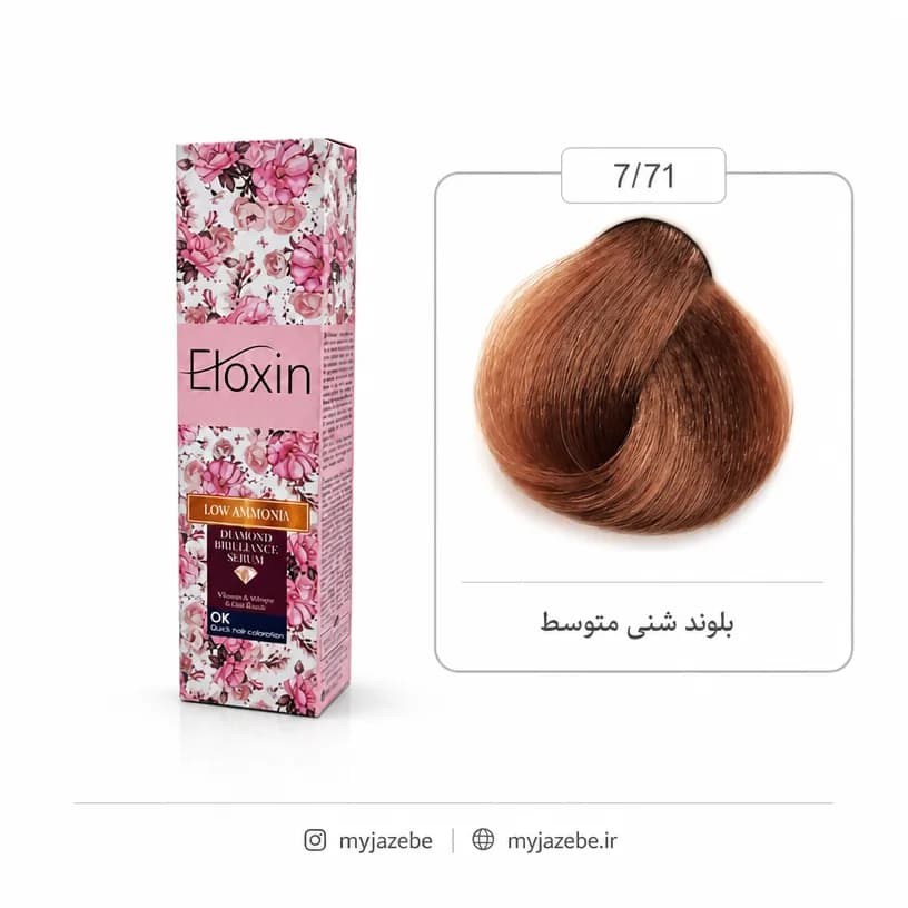 رنگ مو الوکسین 7.71 بلوند شنی متوسط 120میل