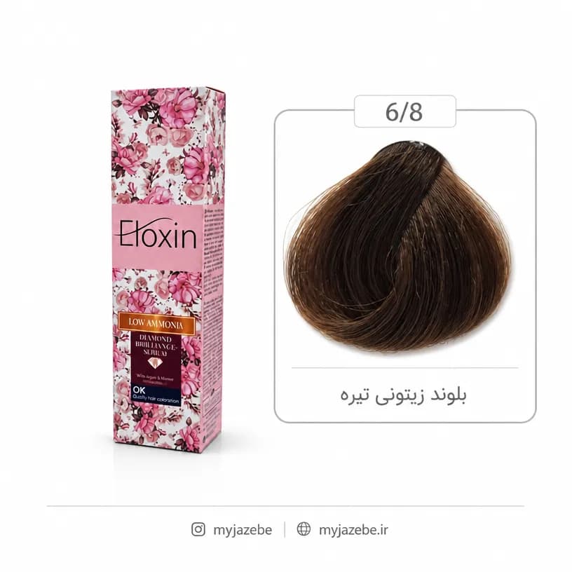 رنگ مو الوکسین 6.8 بلوند زیتونی تیره 120میل