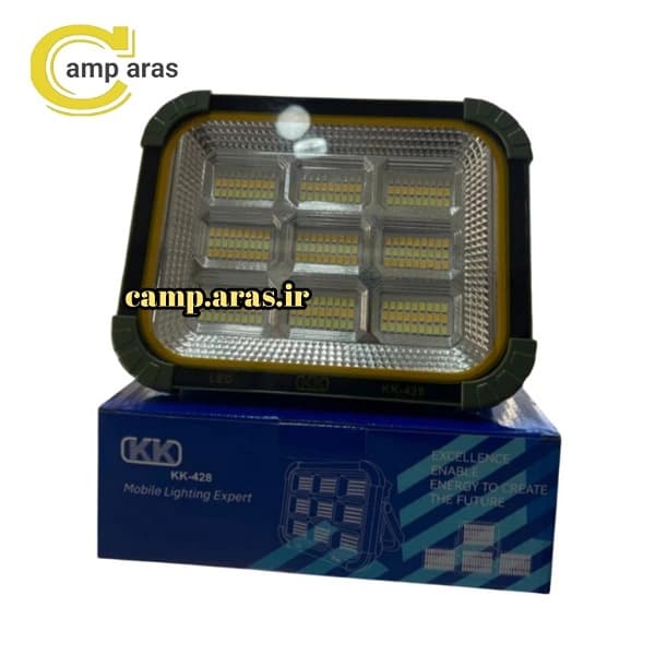پروژکتور شارژی خورشیدی زینگارو مدل KK-428 سه پر تاشو