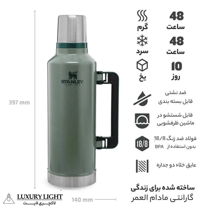 فلاسک استنلی مدل The Legendary Classic کد 23 — تصویر ۲