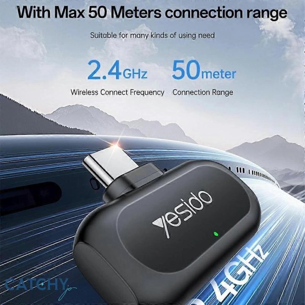 میکروفون بی سیم Yesido Lightning مدل KR23 – مشکی (گارانتی شش ماه تعویض نیکان همراه) — تصویر ۱۲