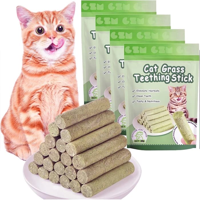تشویقی علف گربه کت گرس با طعم مرغ مدل میله‌ای وزن 30 گرم Cat Grass Teething Stick — تصویر ۷