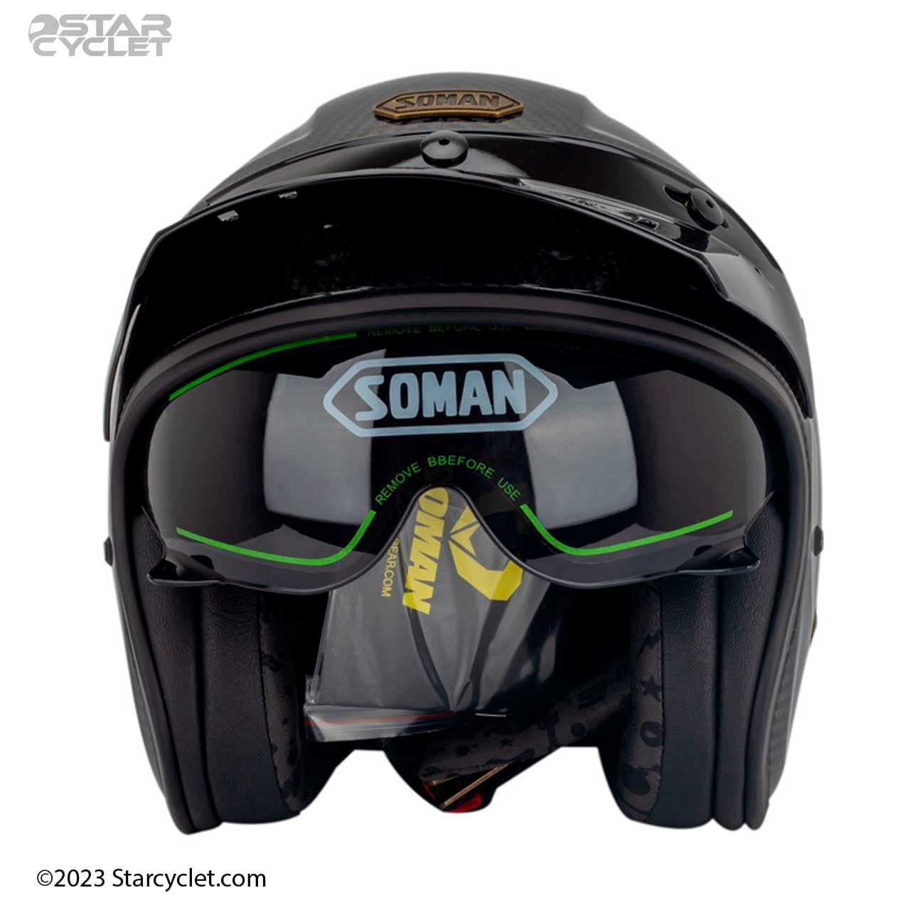 کلاه کاسکت وسپایی SOMAN مدل CR66 GREY — تصویر ۲
