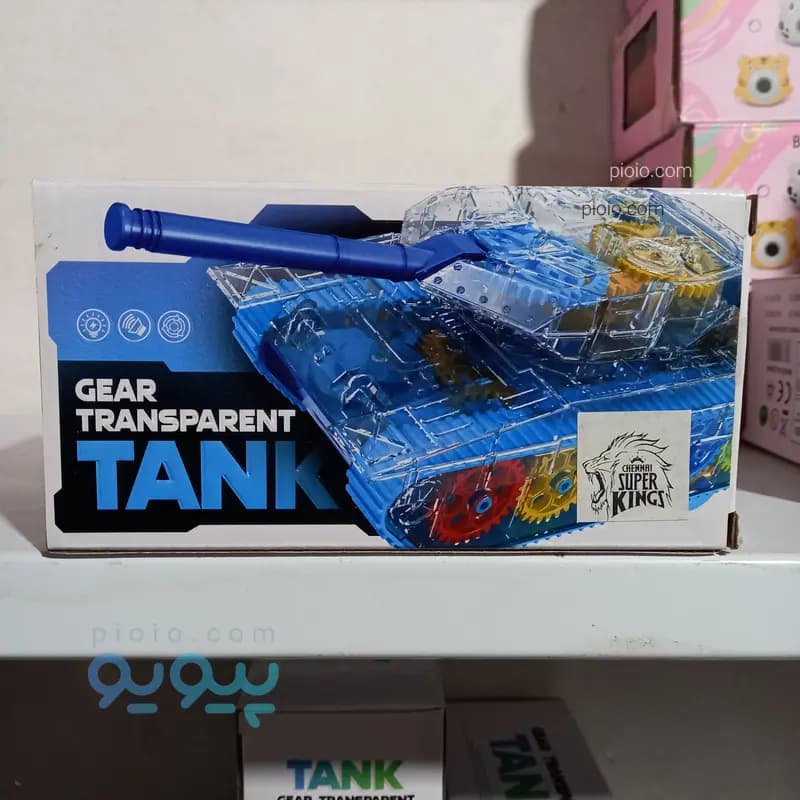 اسباب بازی تانک دنده‌ای شفاف موزیکال و چراغدار برند FENG SHENG مدل GEAR TRANSPARENT TANK