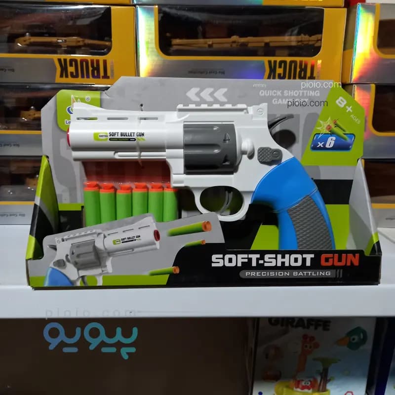 تفنگ اسباب بازی رولور تیر اسفنجی مدل SOFT-SHOT GUN PRECISION BATTLING
