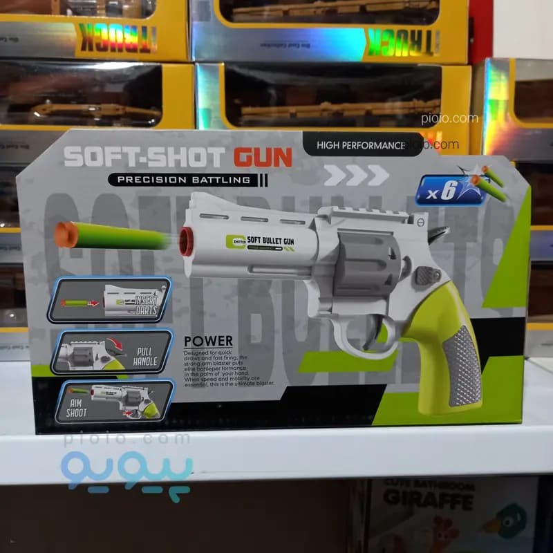 تفنگ اسباب بازی رولور تیر اسفنجی مدل SOFT-SHOT GUN PRECISION BATTLING — تصویر ۲