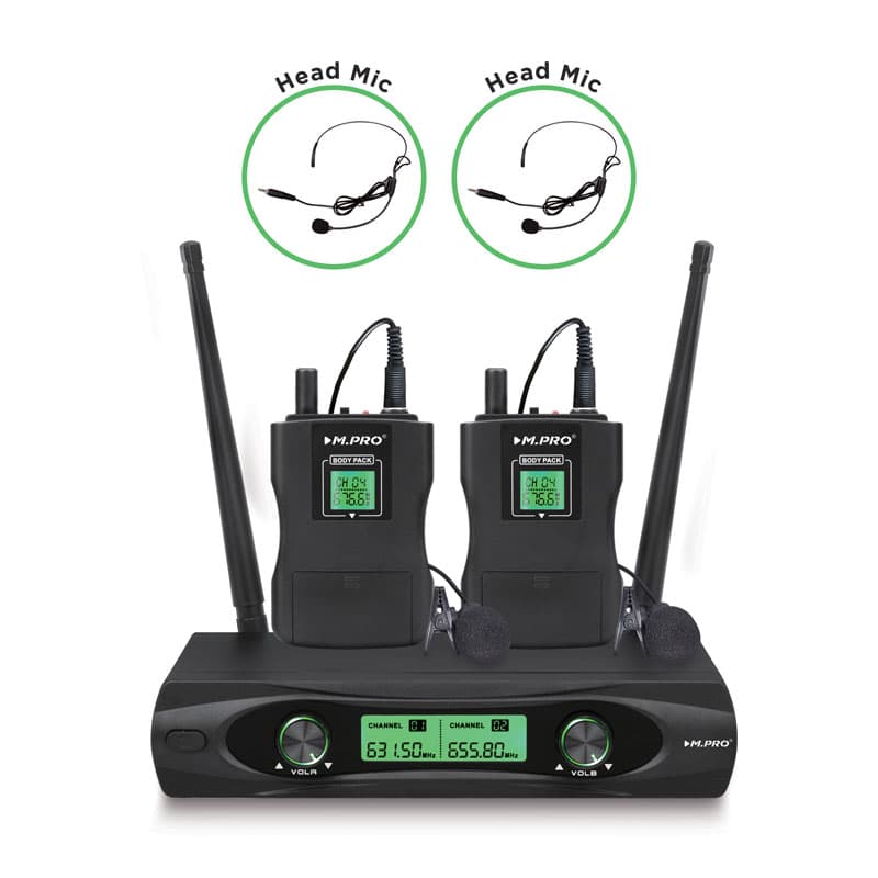 میکروفون بی سیم هدمیک یقه ای ام پرو مدل MPRO UHF-762BB