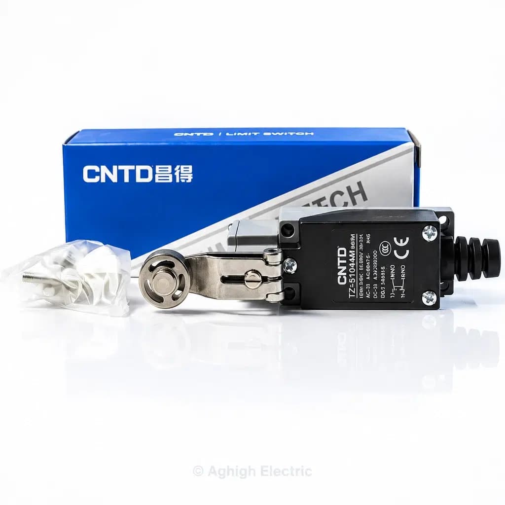 میکروسوئیچ (لیمیت سوئیچ) اهرمی قرقره‌دار CNTD مدل TZ-8104