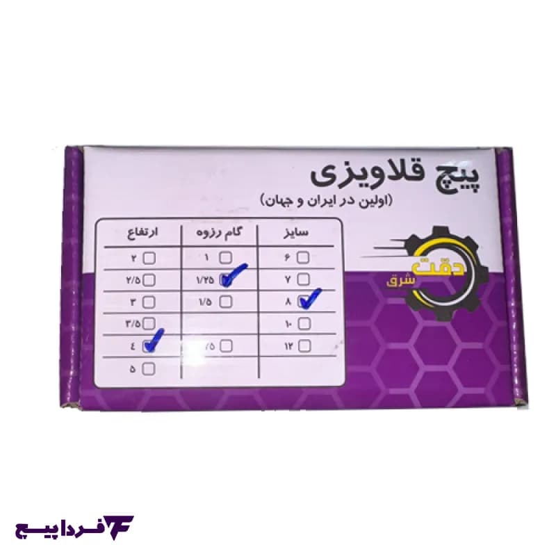 پیچ قلاویزی سایز 40×8 — تصویر ۲