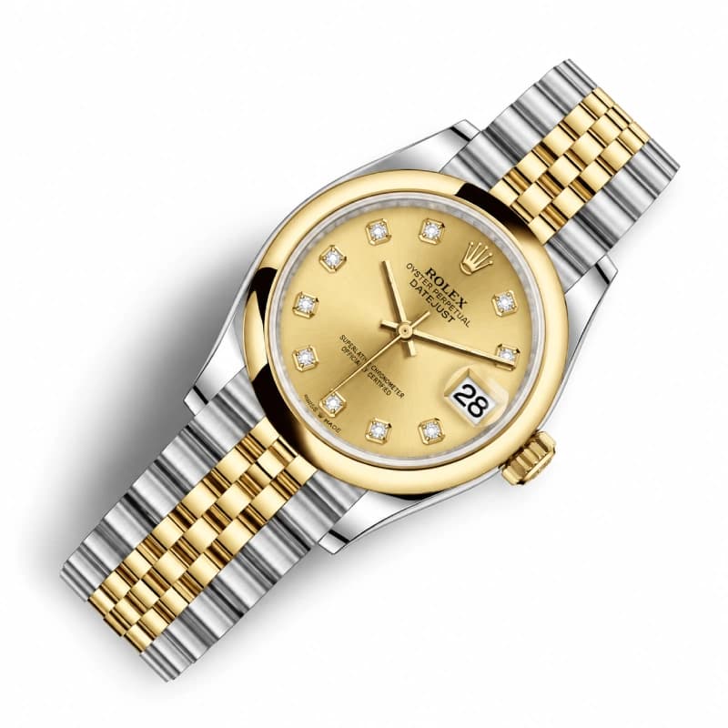 رولکس Datejust 36 شامپاینی نگیندار دو رنگ | رفرنس M126203-0017 — تصویر ۳