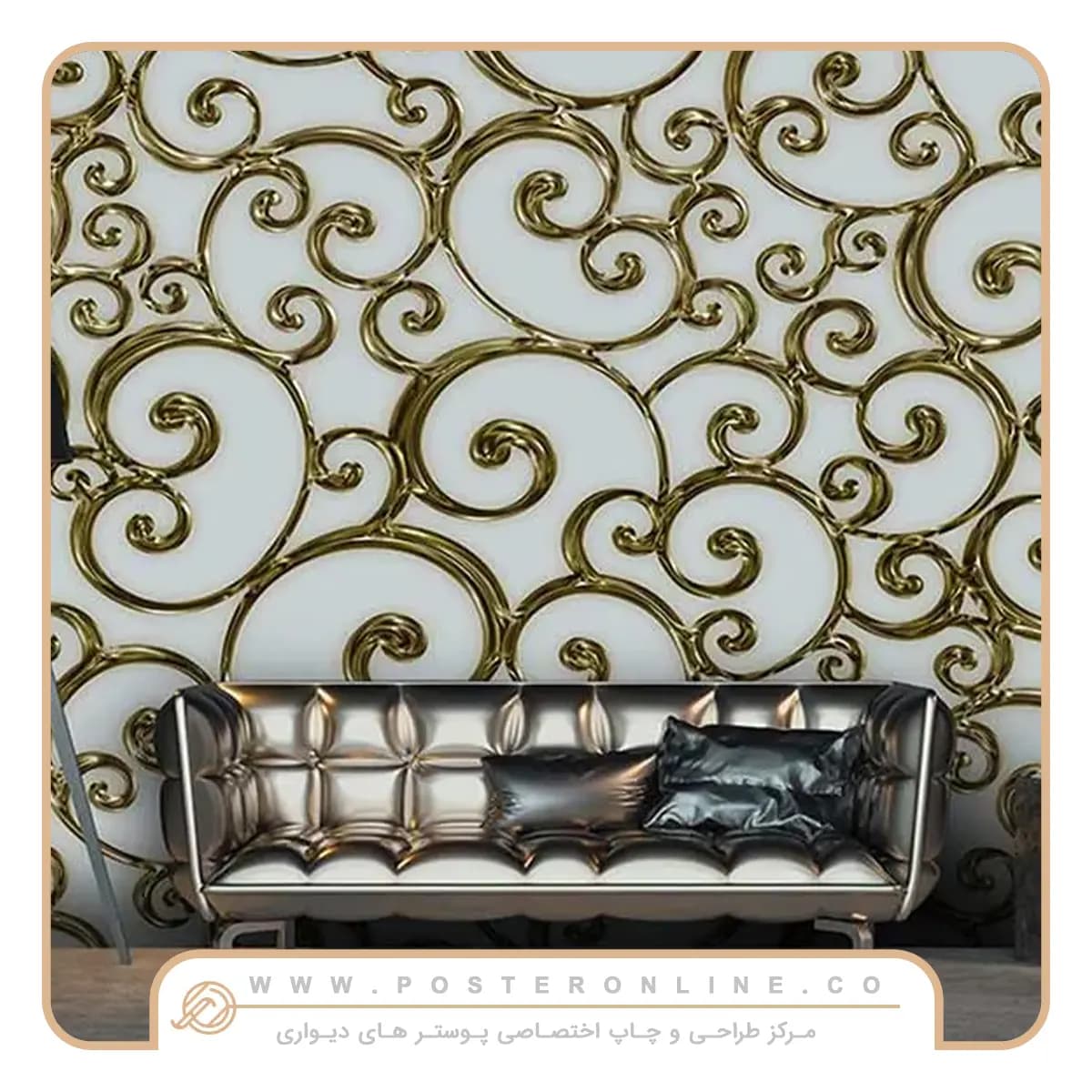 پوستر دیواری لاکچری پتینه طرح برجسته کد A-3186