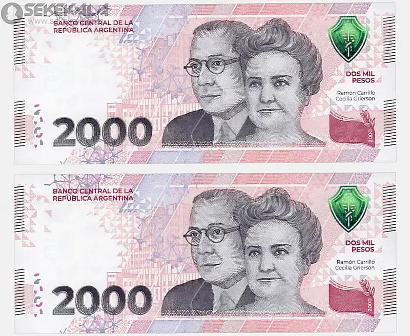 جفت اسکناس 2000 پزو آرژانتین 2023 (جمهوری فدرال)