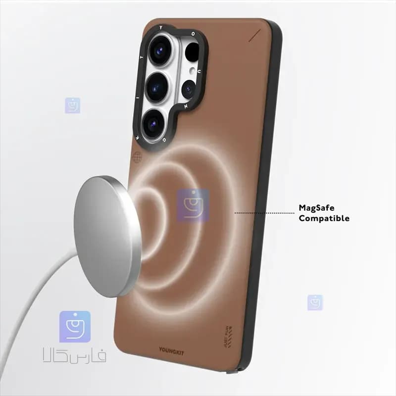 قاب یانگ کیت Simple Matte Leather Series Magsafe گوشی سامسونگ S26 الترا — تصویر ۴