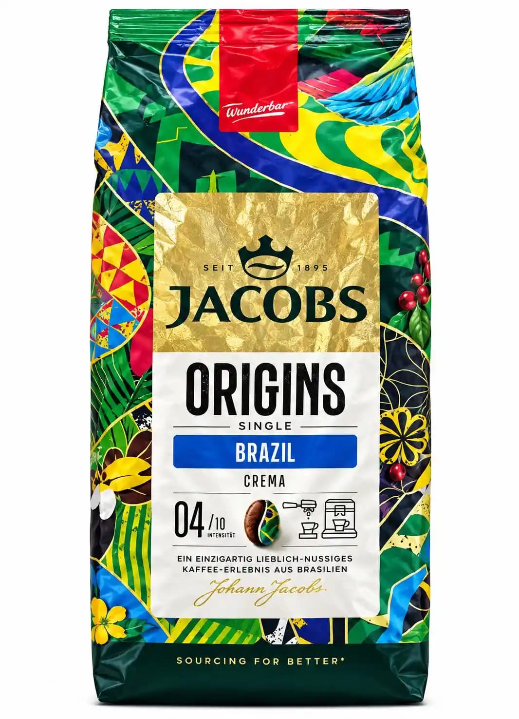 دانه قهوه ۱۰۰۰ گرمی جاکوبز اوریجینز برزیل (Jacobs Origins Single Brazil Crema)