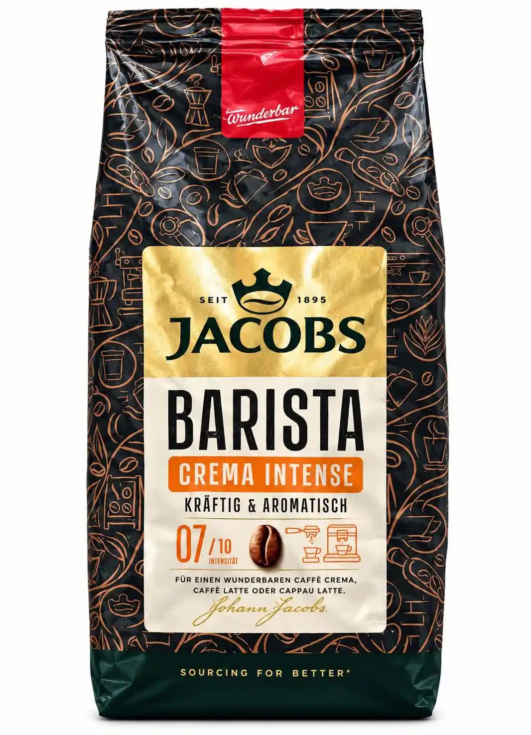 دانه قهوه ۱۰۰۰ گرمی جاکوبز باریستا(Jacobs Barista)
