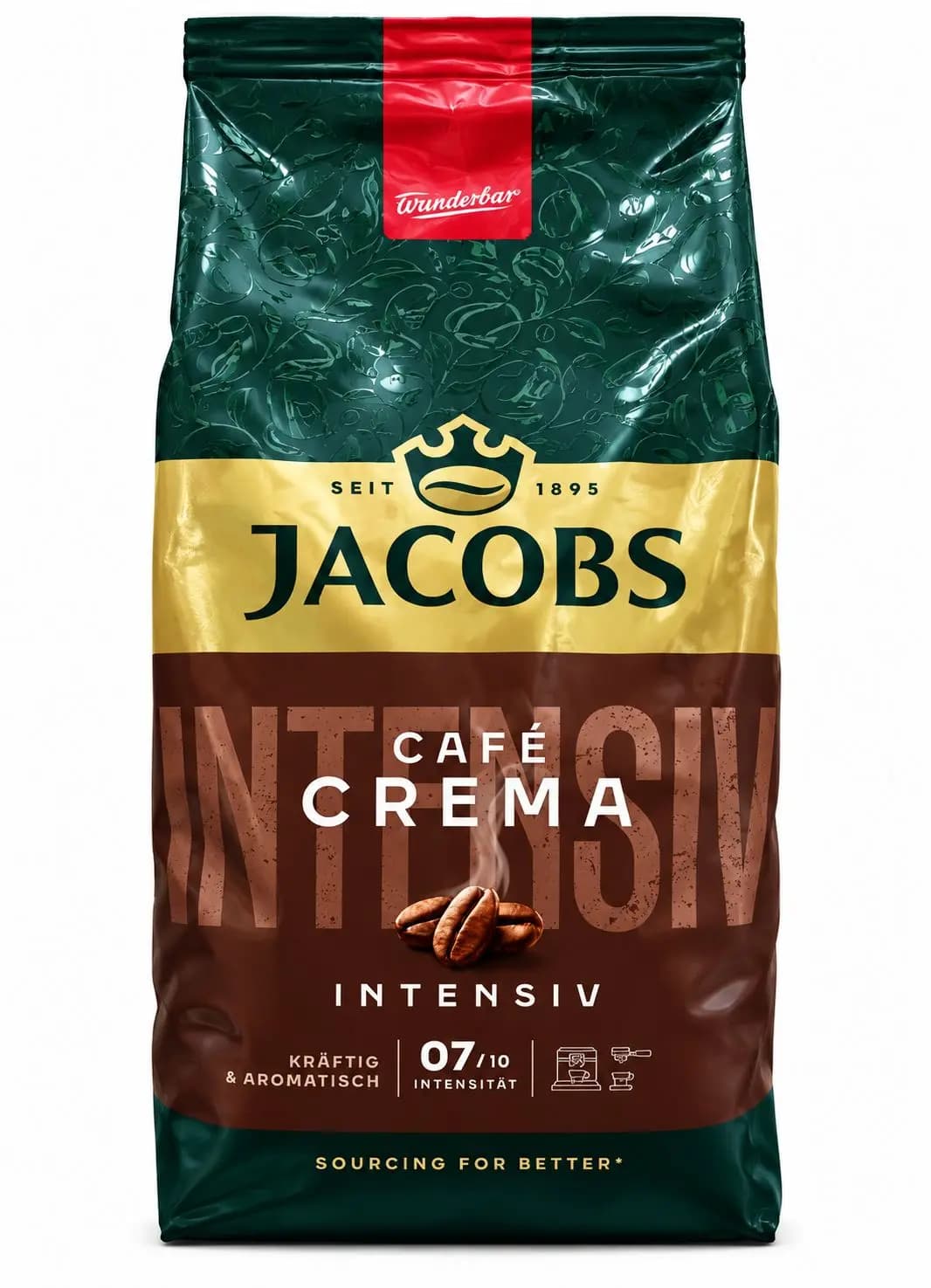 دانه قهوه ۱۰۰۰ گرمی جاکوبز مدل کافه کرما اینتنسیو (Jacobs Café Crema Intensiv)