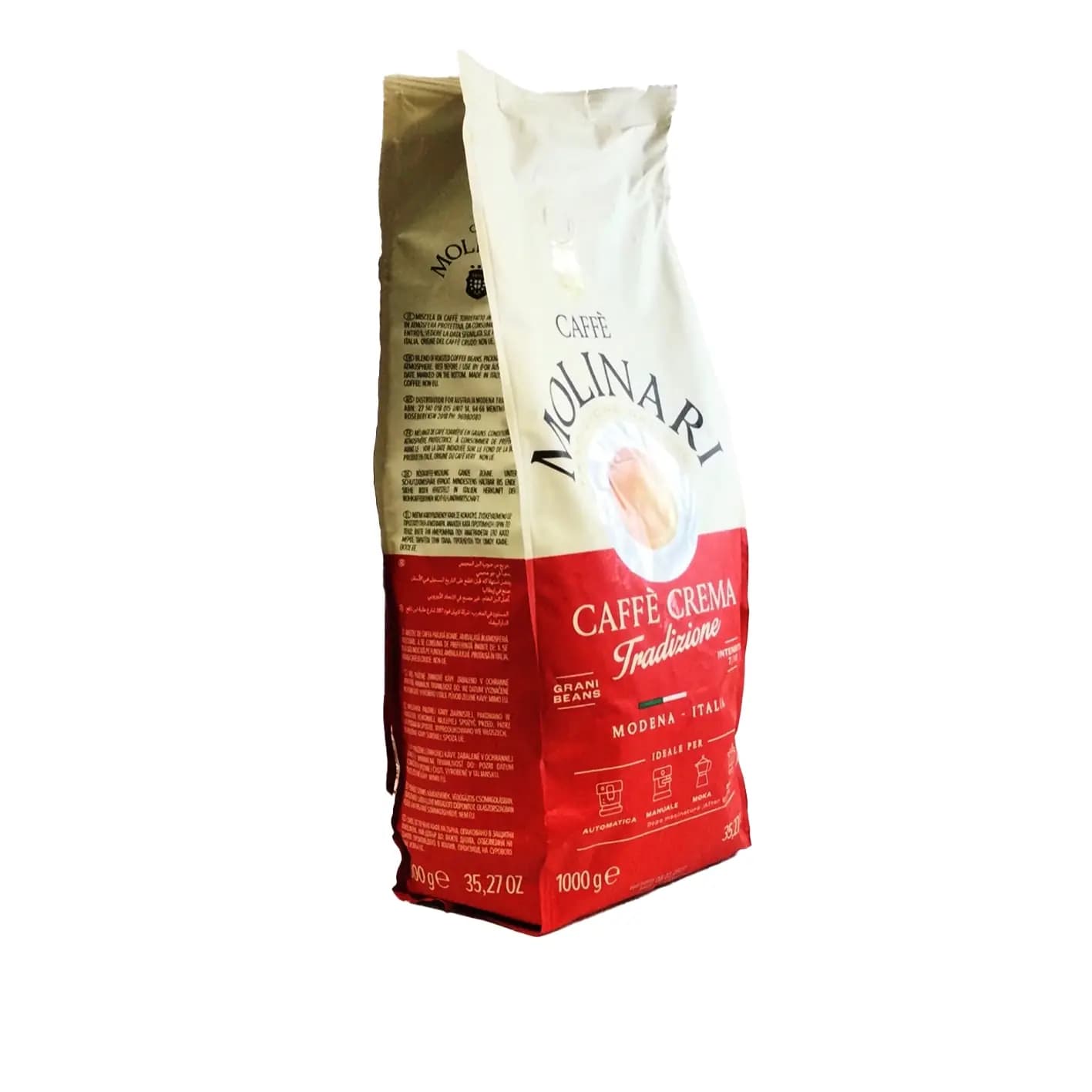 دانه قهوه ۱۰۰۰ گرمی مولیناری مدل Caffe Crema Tradizione — تصویر ۲