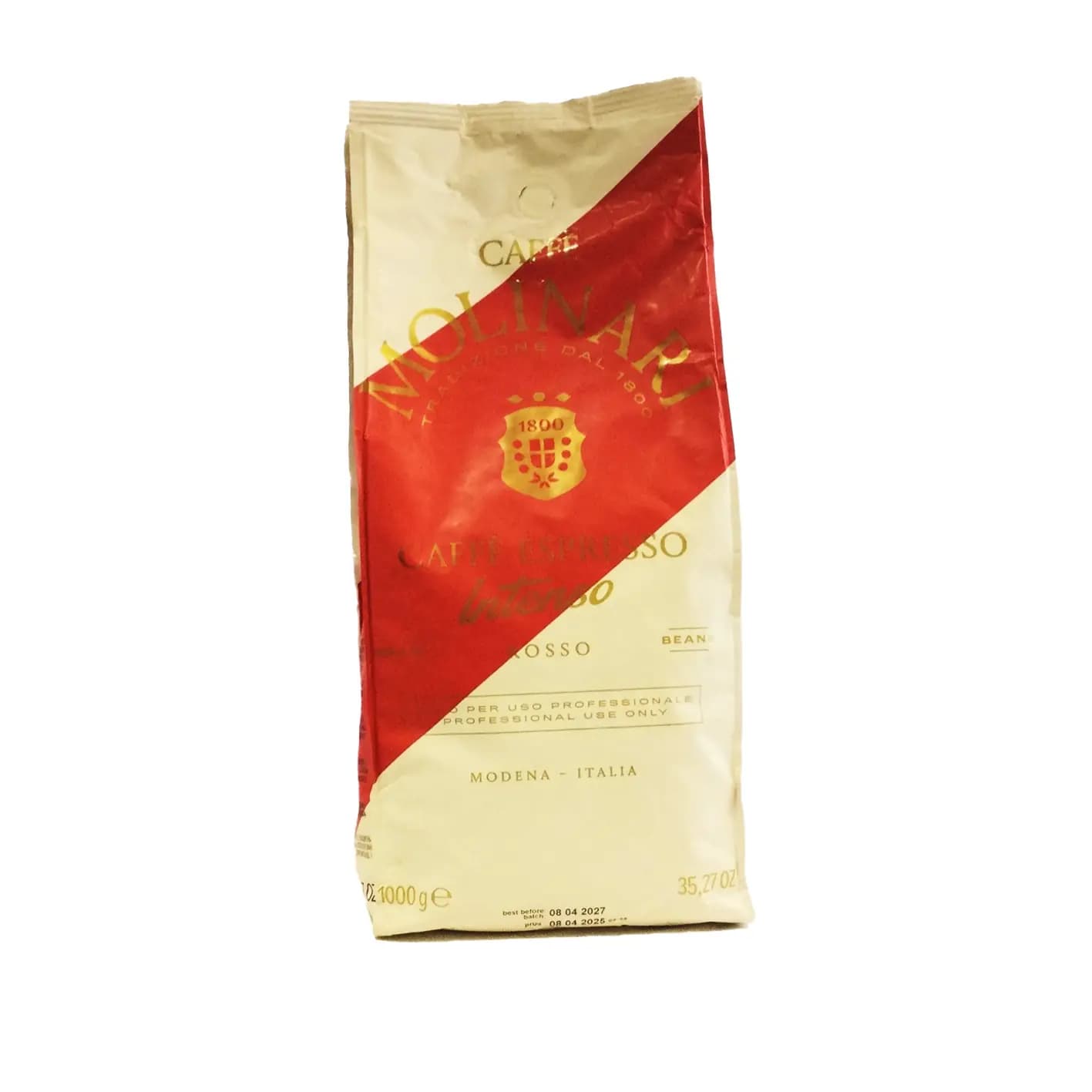 دانه قهوه ۱۰۰۰ گرمی مولیناری مدل Intenso Rosso