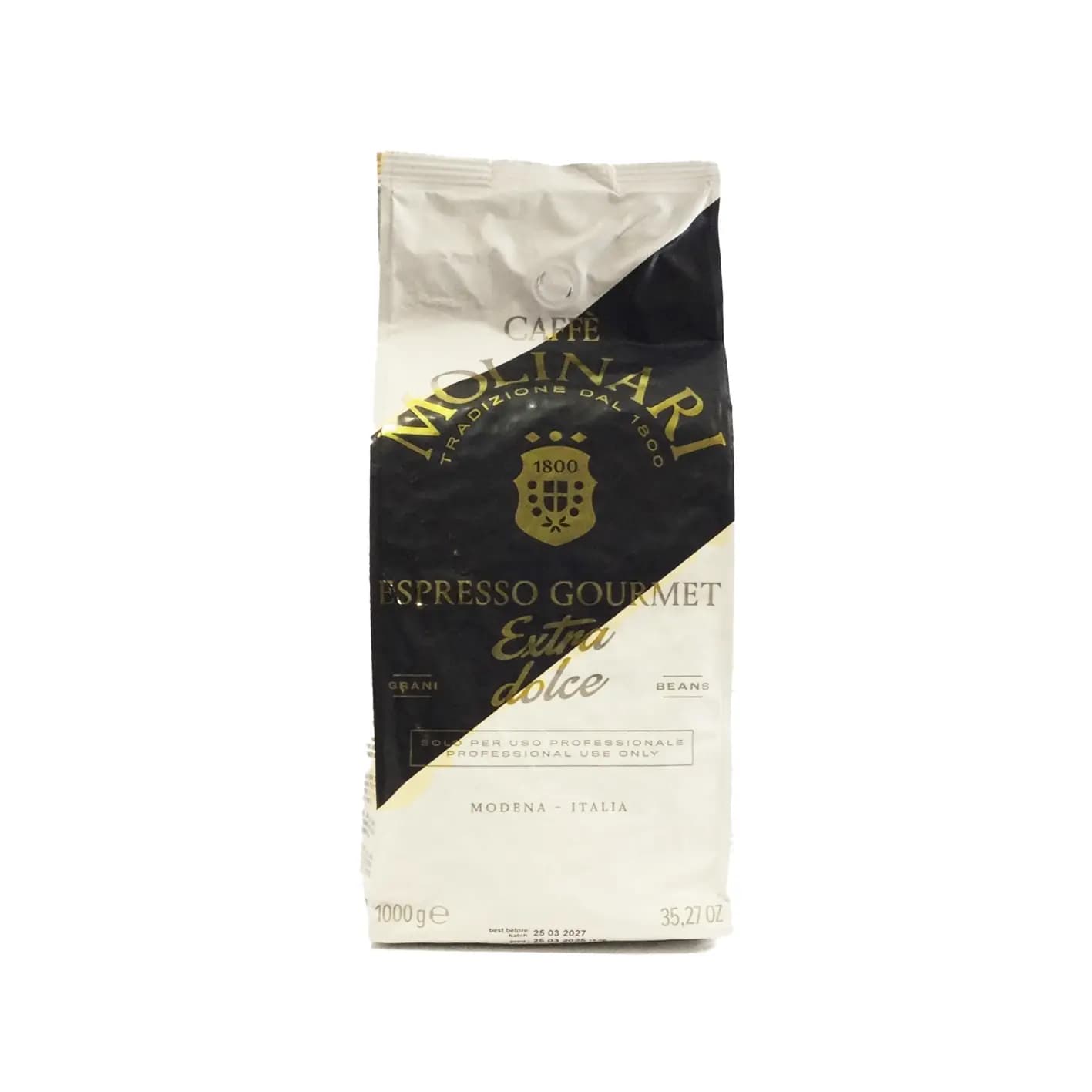 دانه قهوه ۱۰۰۰ گرمی مولیناری مدل Extra Dolce