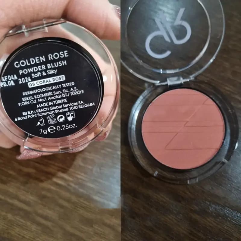 رژ گونه پودری گلدن رز Golden Rose مدل Soft and Silky رنگ 08 Coral Rose حجم 7 گرم (اصل – ترکیه) — تصویر ۲