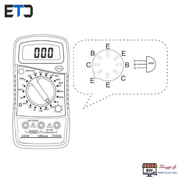 مولتی متر دیجیتال DT830L — تصویر ۴