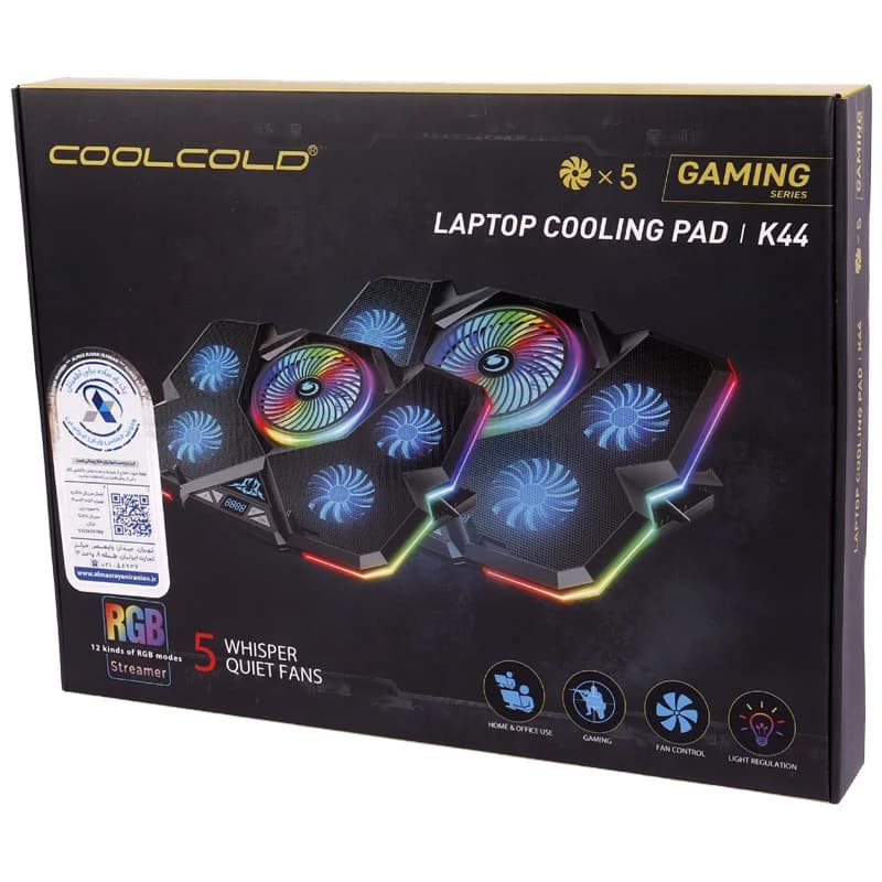 پایه خنک کننده لپتاپ کول کلد مدل CoolCold Coolpad K44 — تصویر ۷