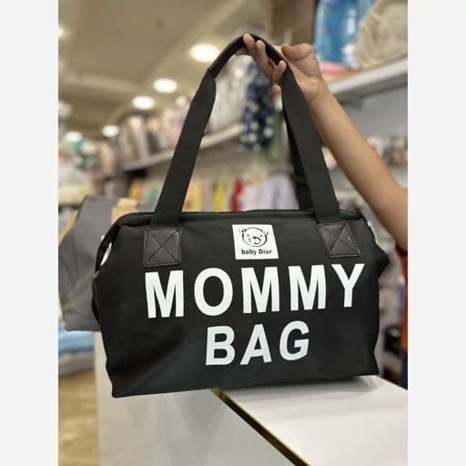 کیف دوشی زنانه MOMMY BAG برزنت کجراه بزرگ و جادار مشکی مناسب باشگاه (کد: ۲۴۵۸۴) — تصویر ۲