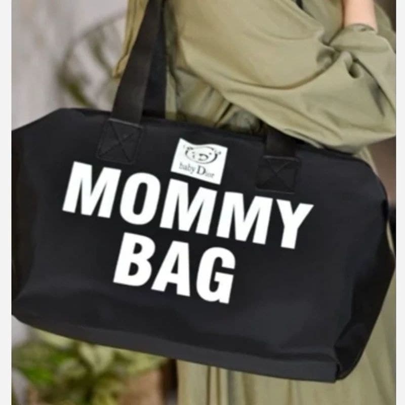 کیف دوشی زنانه MOMMY BAG برزنت کجراه بزرگ و جادار مشکی مناسب باشگاه (کد: ۲۴۵۸۴) — تصویر ۳