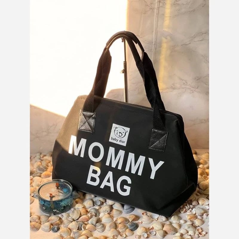کیف دوشی زنانه MOMMY BAG برزنت کجراه بزرگ و جادار مشکی مناسب باشگاه (کد: ۲۴۵۸۴) — تصویر ۵