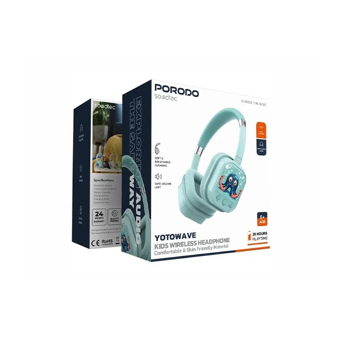 هدفون بلوتوثی بی سیم فانتزی کودک پرودو Porodo Yotowave Kids PDSTC303ORBK — تصویر ۲