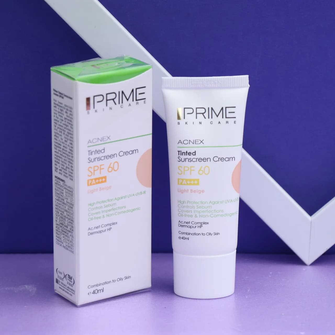 کرم ضد آفتاب پرایم رنگی فاقد چربی بژ روشن SPF60 کد 90831