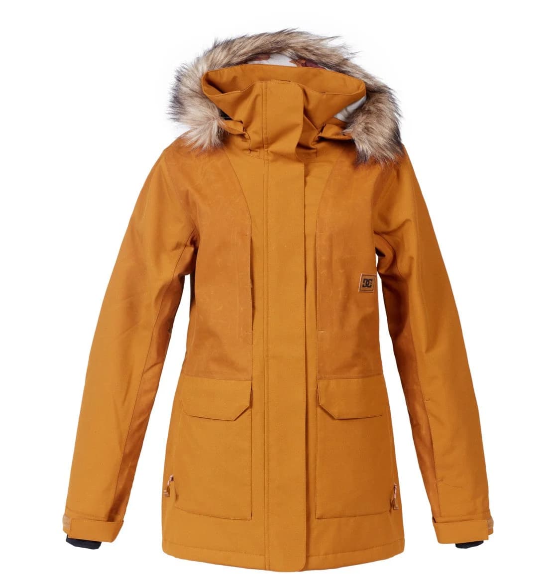 کاپشن اسکی و اسنوبرد زنانه دی‌سی (DC) مدل Panoramic Jacket رنگ خردلی ادویه‌ای (Cathay Spice)