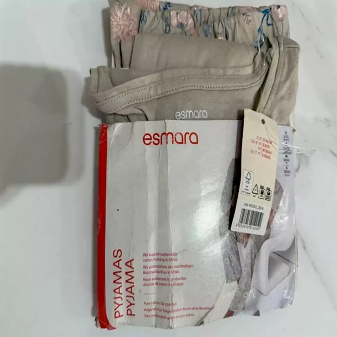 ست بلوز و شلوار گلدار زنانه اسمارا نخی دو تکه مدل 59766 — تصویر ۵