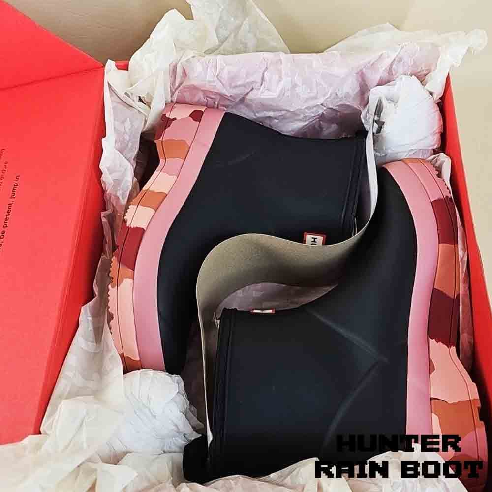 بوت هانتر زنانه ساق کوتاه مشکی صورتی Hunter Original Rain Women’s Short Boots Black Pink — تصویر ۶