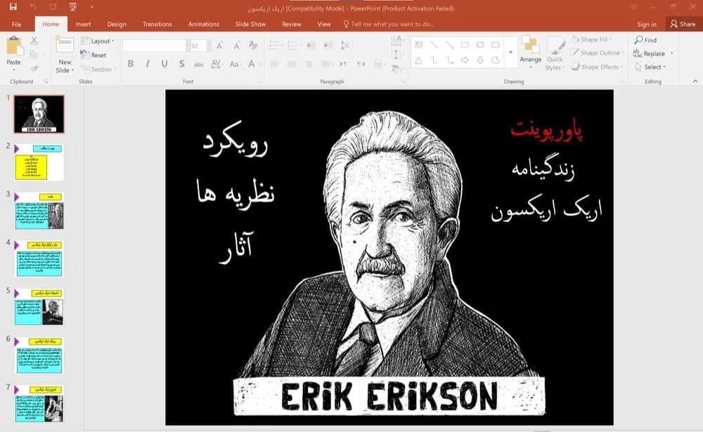 پاورپوینت زندگینامه اریک اریکسون