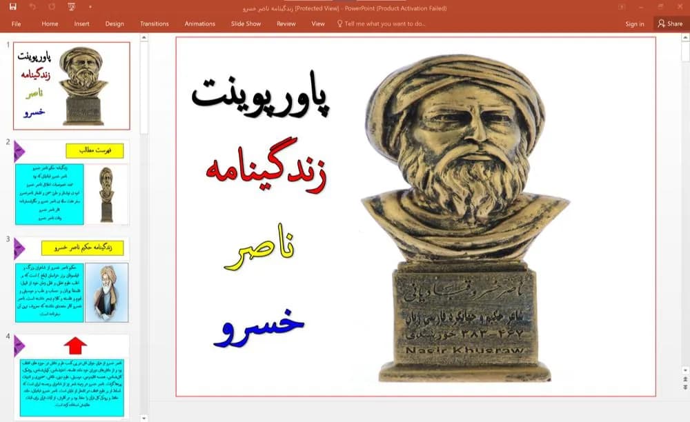 پاورپوینت زندگینامه ناصر خسرو قبادیانی