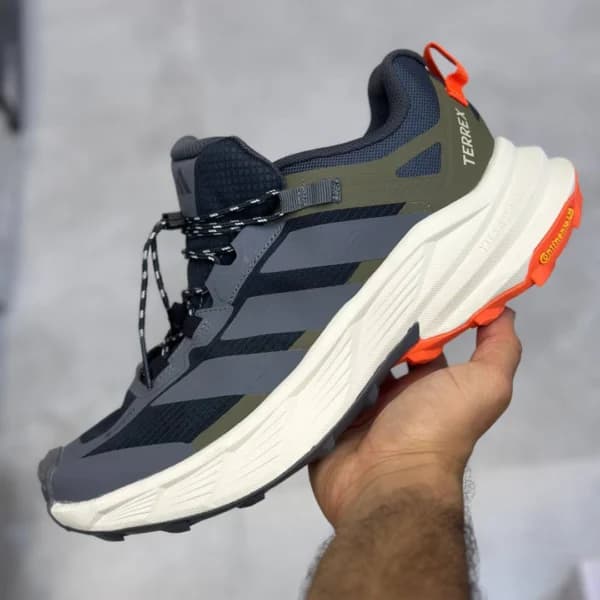 آدیداس ترکس فریهایکر اسال گورتکس خاکستری زیتونی سفید نارنجی Terrex Freehiker SL GORE-TEX — تصویر ۲