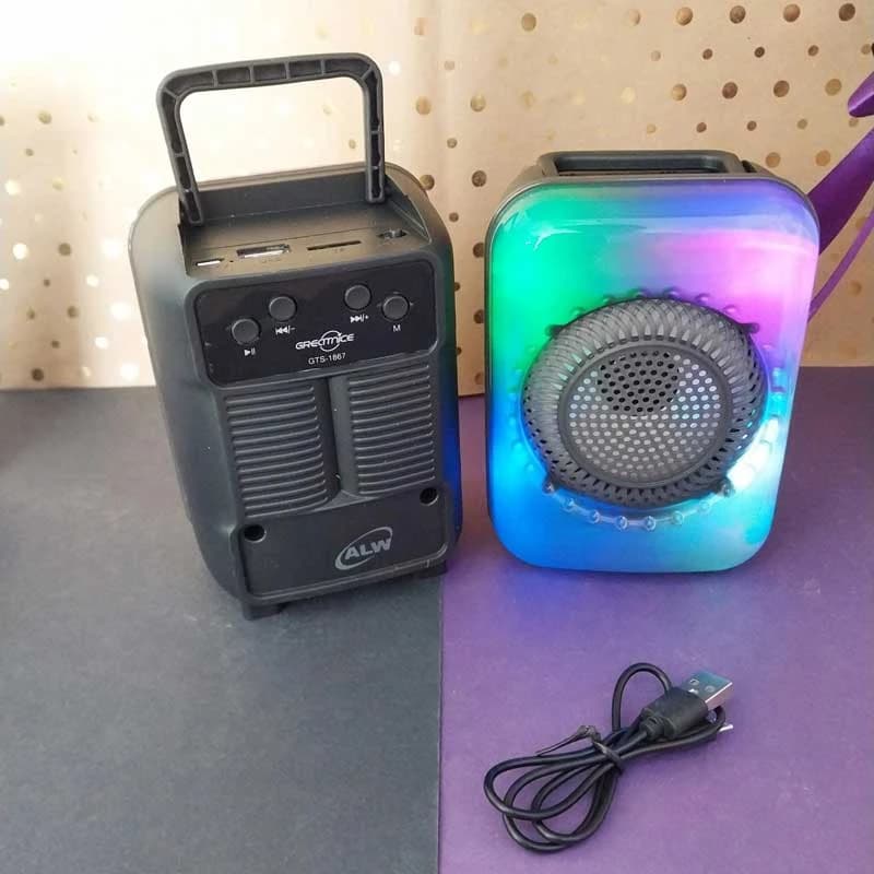 اسپیکر بلوتوثی قابل حمل گریت نایس Great nice مدل GTS-1867 + نور RGB — تصویر ۶