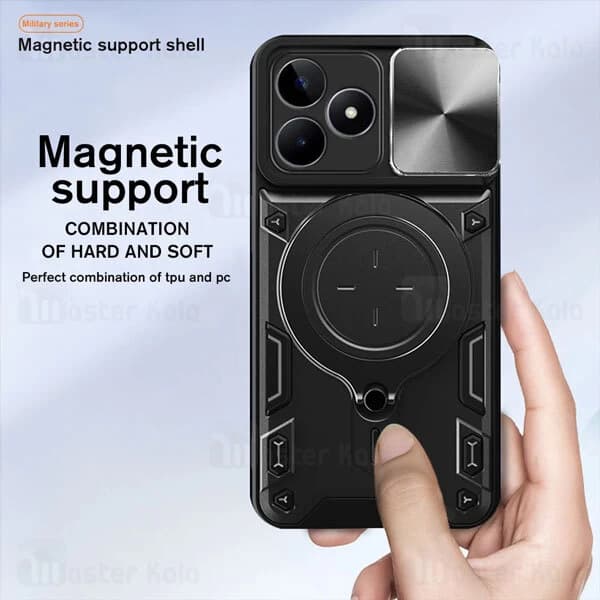 قاب ضد ضربه مگنتی Realme C53 Magnetic Support Case دارای محافظ دوربین — تصویر ۲