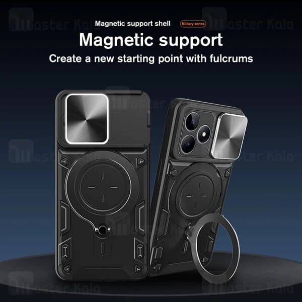 قاب ضد ضربه مگنتی Realme C51 Magnetic Support Case دارای محافظ دوربین — تصویر ۷