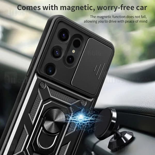 گارد محافظ ضد ضربه انگشتی Samsung Galaxy S24 ULTRA SHUNIJA Case دارای محافظ دوربین — تصویر ۵