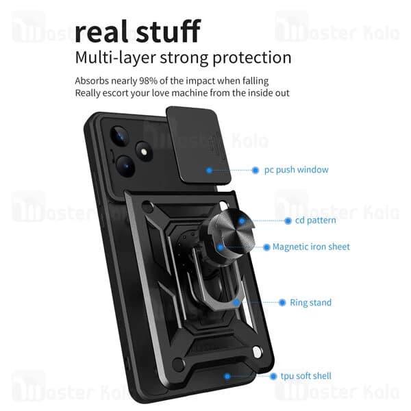 گارد محافظ ضد ضربه انگشتی Realme C51 SHUNIJA Case دارای محافظ دوربین — تصویر ۷